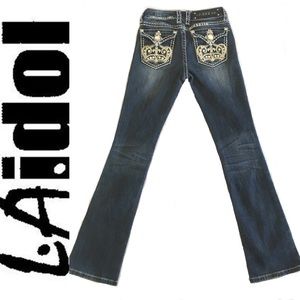 LA Idol Jeans Rhinestone Embellished Bootcut